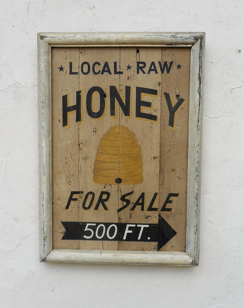 Local Raw Honey For Sale 500 ft. with Painted Beehive Americana Art