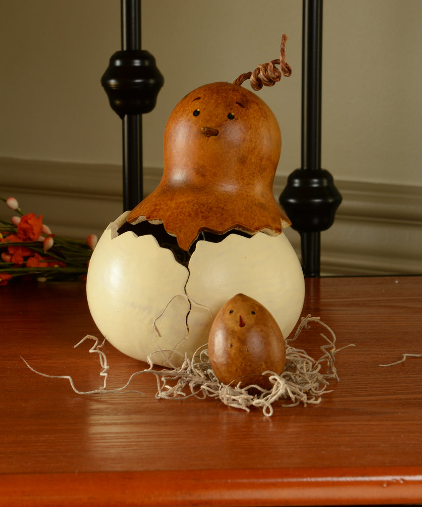 Helen Hen with Chick Gourd