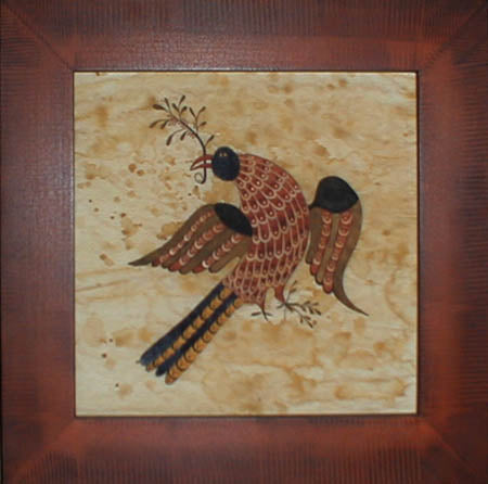 Bird Holding Stem with Black Tail by Susan Daul