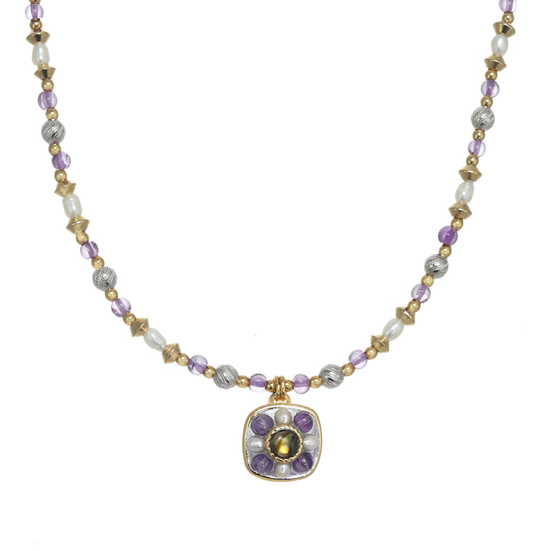 Amethyst Square Necklace
