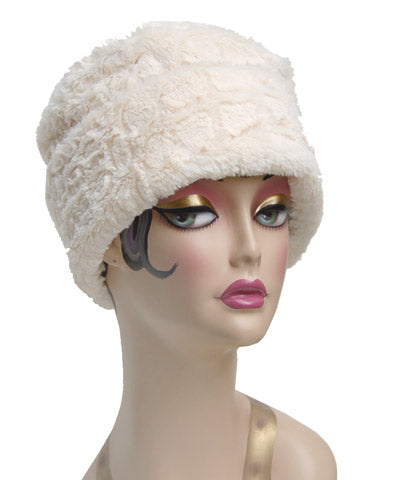 Alligator Cream Luxury Faux Fur Pillbox Hat
