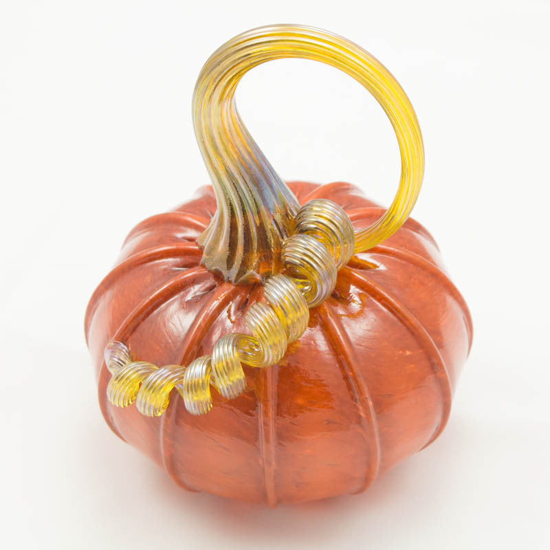 Handblown Glass Pumpkin in Classic Orange