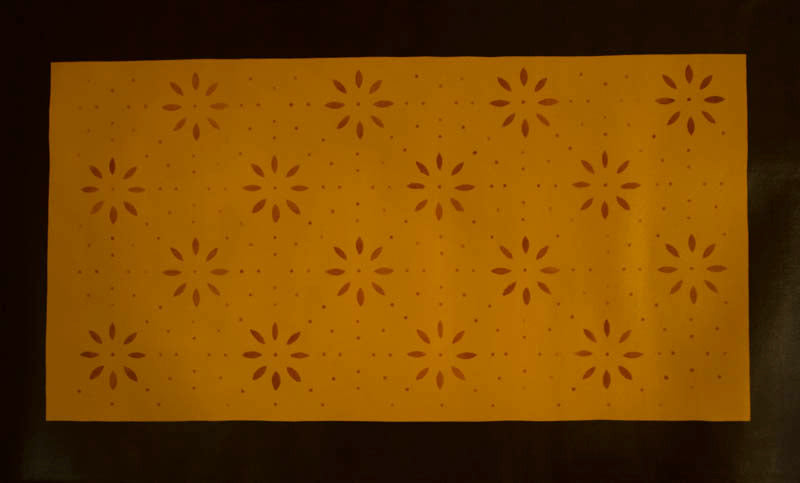 Garrison House with Border in Yellow Ochre Floorcloth