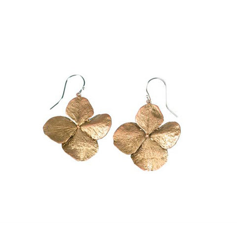 Hydrangea Large Petal Wire Drop Earrings by Michael Michaud