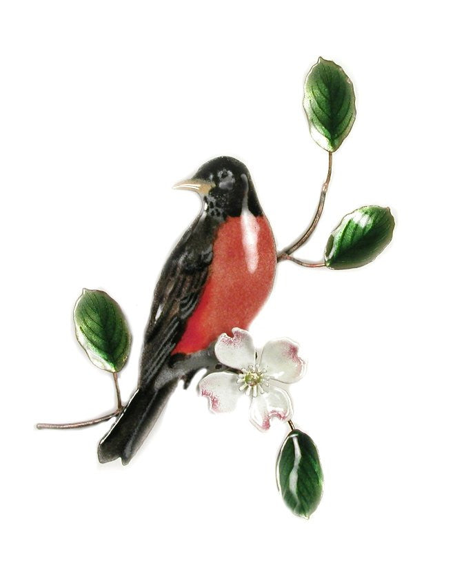 Robin on Dogwood Wall Art by Bovano Cheshire