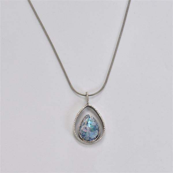 Open Teardrop Roman Glass Necklace