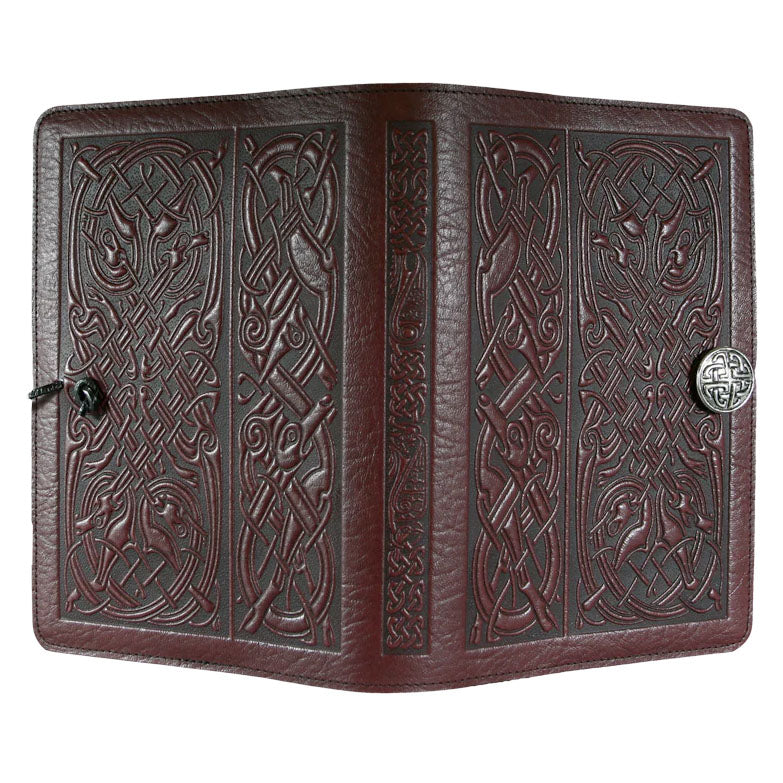 Large Leather Journal - Celtic Hounds Wine
