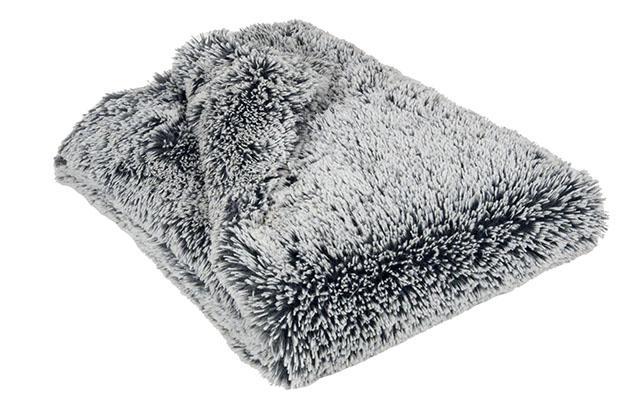 Silver Tipped Fox in Blue Steel Luxury Faux Fur Throw 58x45
