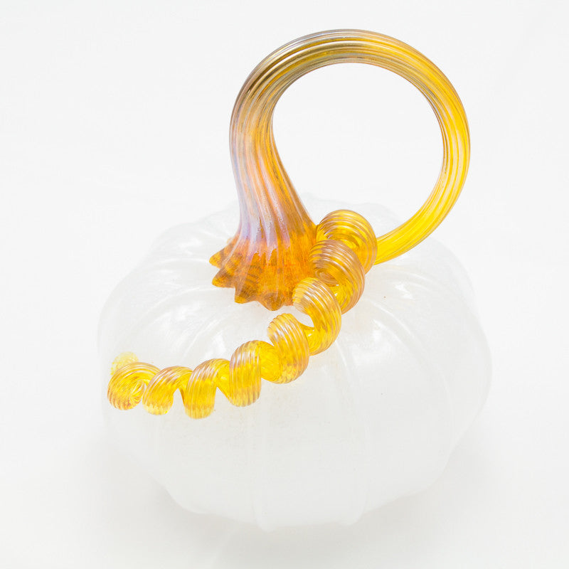 Handblown Glass Pumpkin White
