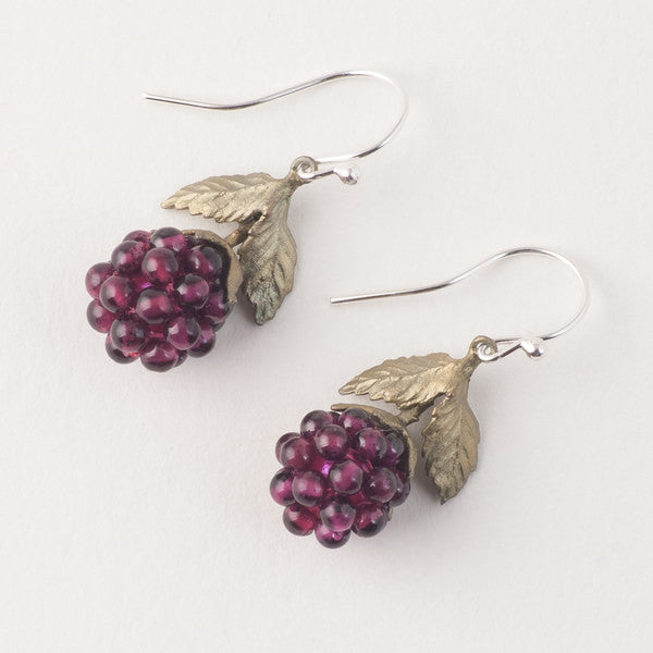 Raspberry Wire Drop Earrings