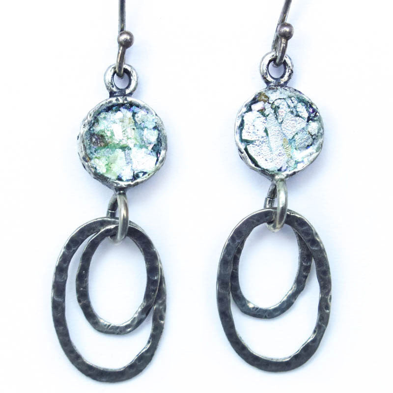 Open Ovals with Roman Glass Earrings