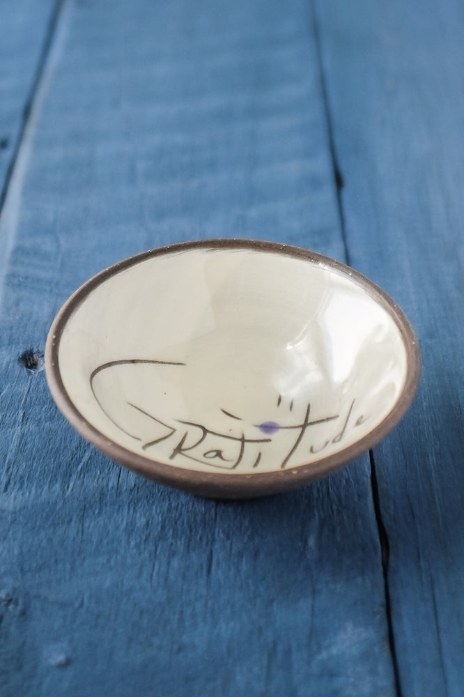 Gratitude Mini Bowl Hand Painted Ceramic
