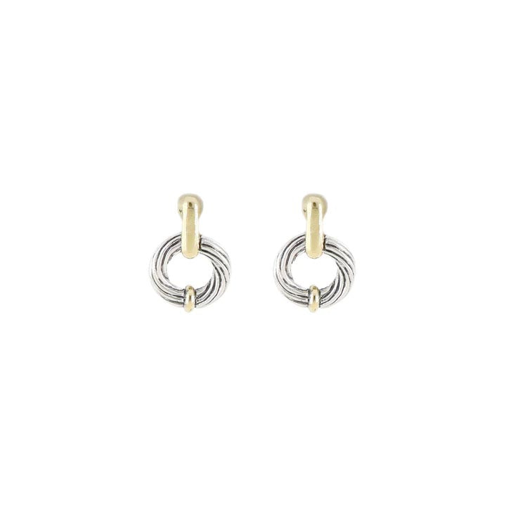 Cordão Circle Door knocker Post Two Tone Earring by John Medeiros