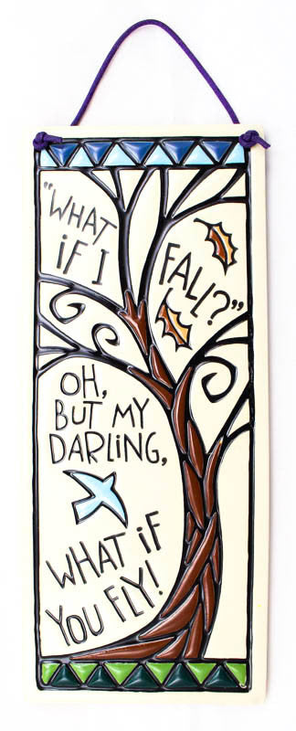 What if I Fall Large Tall Ceramic Tile
