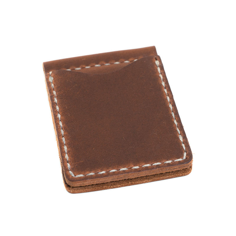 Leather Money Clip Hand Sewn Wallet - Available in Multiple Colors