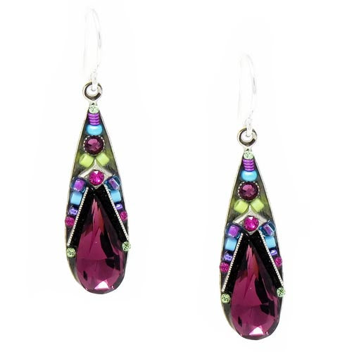 Amethyst Camelia Large Drop Earrings by Firefly Jewelry