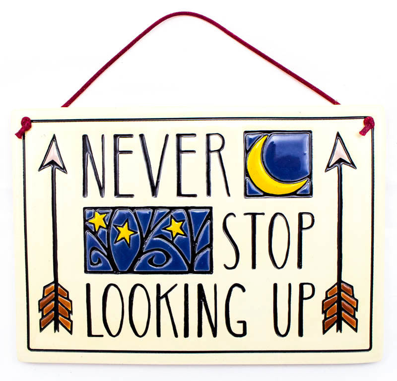 Never Stop Looking Up Large Rectangle Ceramic Tile