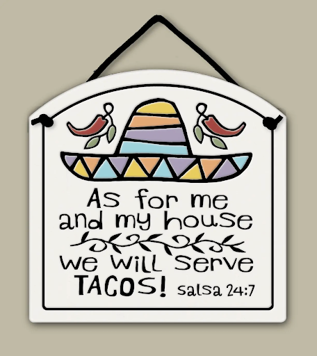Serve Tacos Small Arch Ceramic Tile
