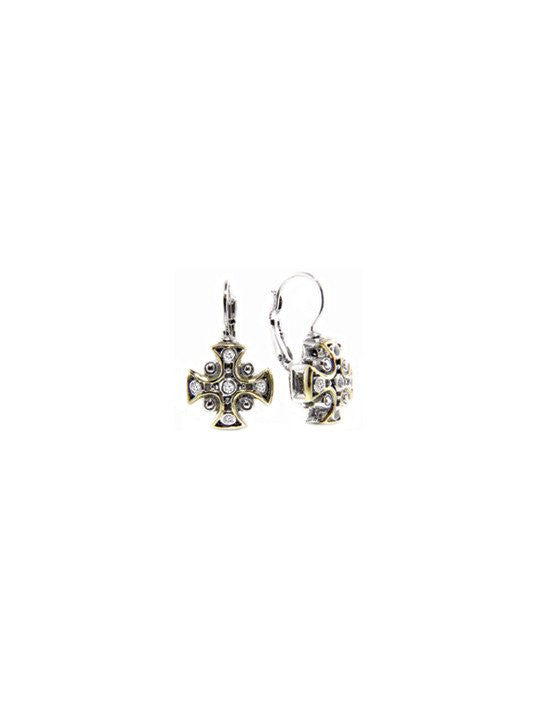 O-Link Collection Cross CZ French Wire Earrings by John Medeiros