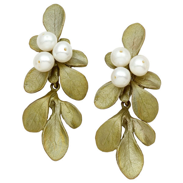 Barberry Single Drop Pearl Post Earrings by Michael Michaud