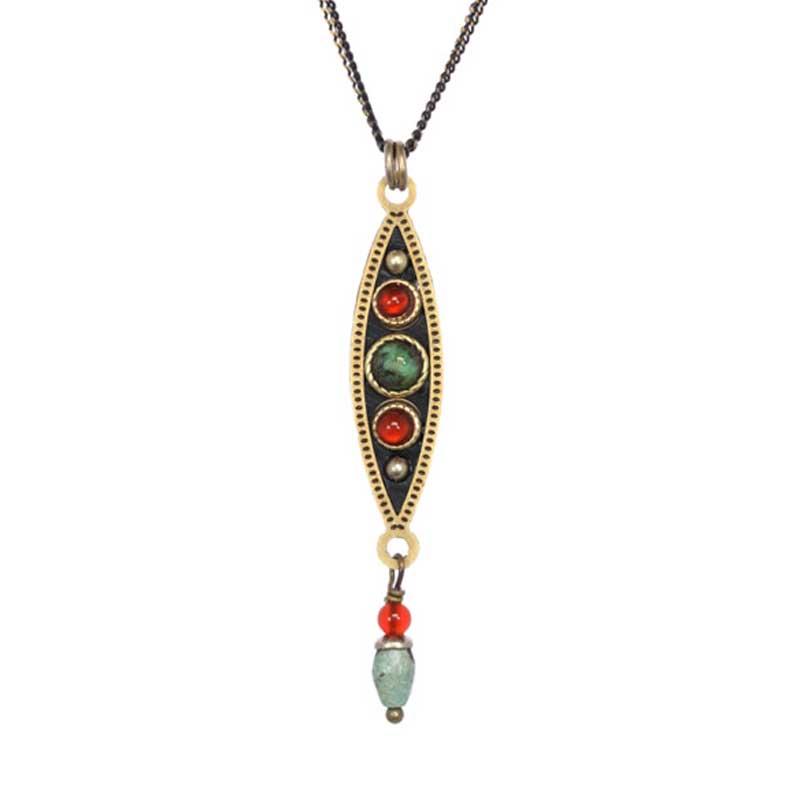 Earth Long Eye Pendant Necklace