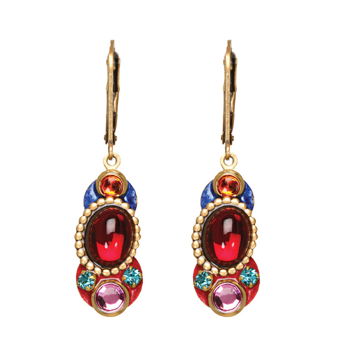 Confetti Single Oval Dangle Earrings