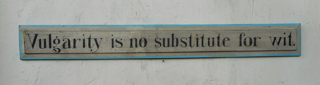 Vulgarity is No Substitute for Wit with Blue Trim Americana Art