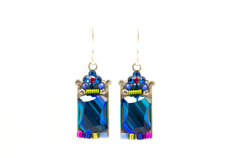 Bermuda Blue Mosaic Mirror Earrings by Firefly Jewelry