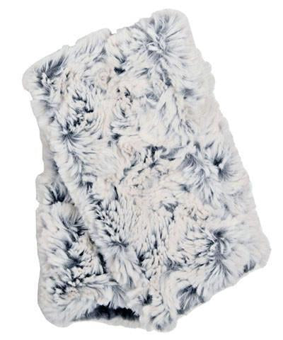 Silver Stratus with Stone Luxury Faux Fur Fingerless Gloves