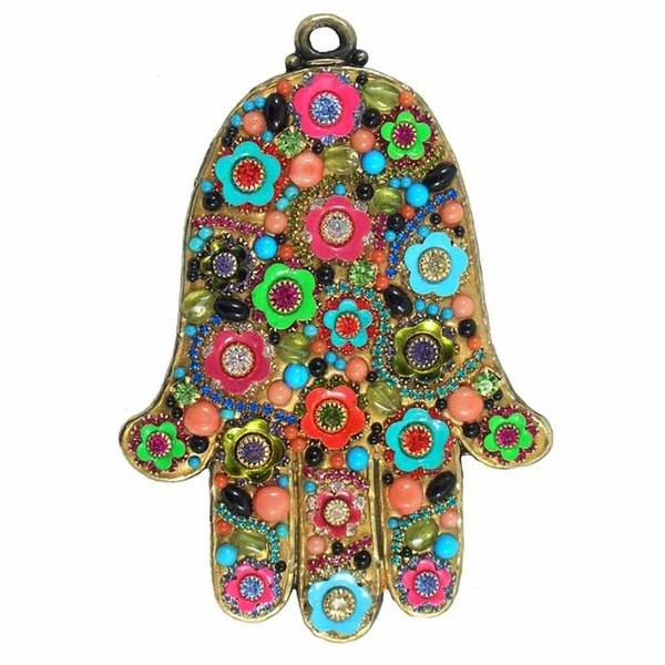 Multi Bright Flower Wall Hamsa