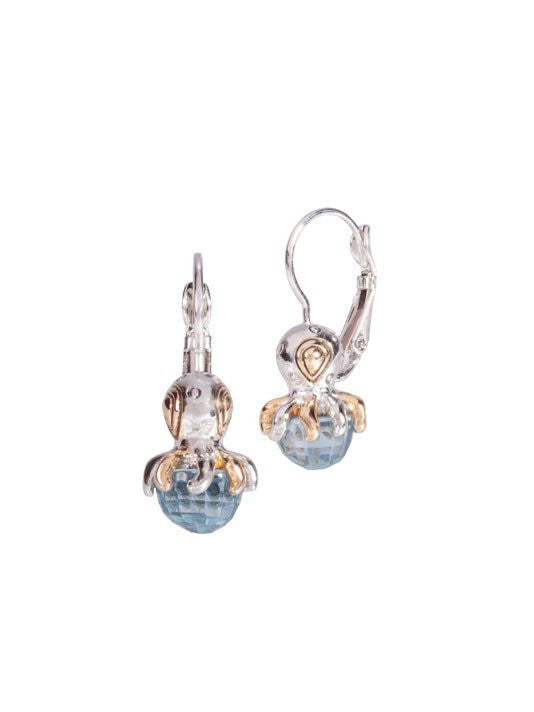 Ocean Images Aqua Viva Octopus French Wire Earrings by John Medeiros