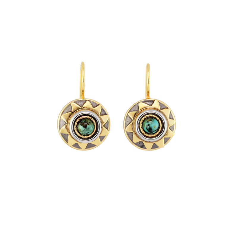 Large Sunshine Earrings in Garnet