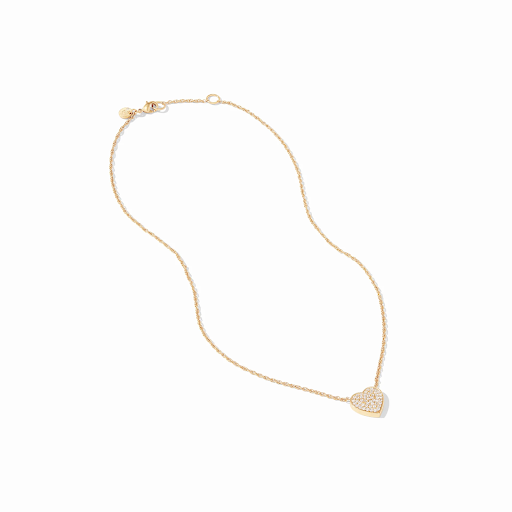 Heart Pave Delicate Necklace Gold Cubic Zirconia by Julie Vos