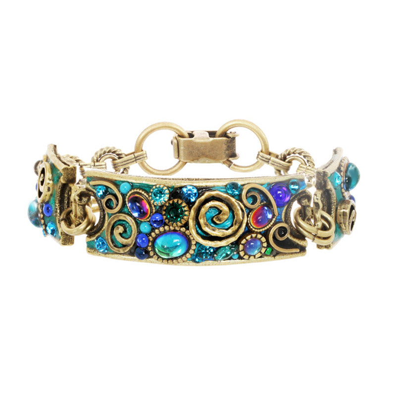 Emerald Three Part Design Bracelet By Michal Golan