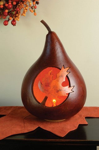 Silhouette Maple Leaf Large Lit Gourd