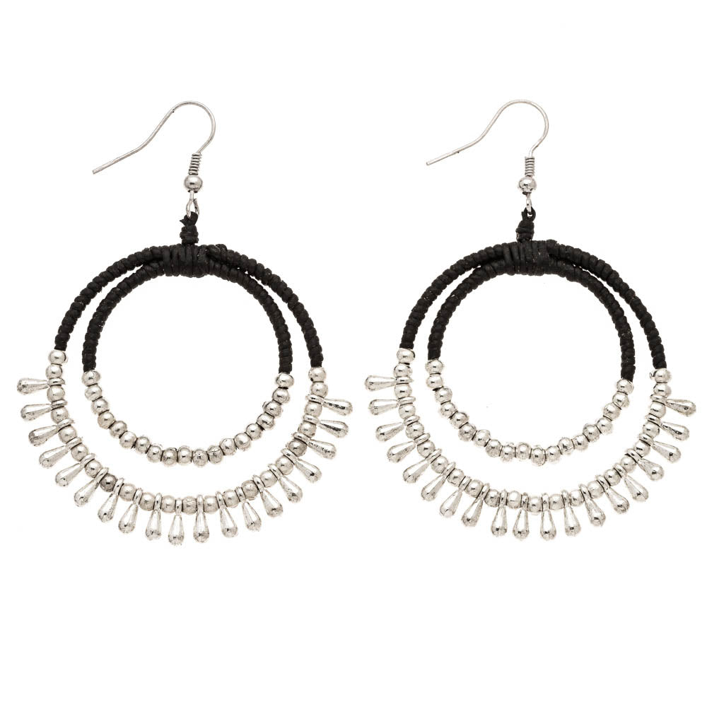 Leather Open Fan Earrings