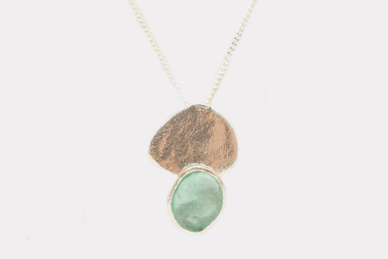 Free Form Washed Roman Glass Necklace