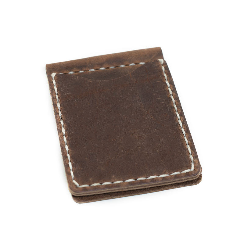 Leather Money Clip Hand Sewn Wallet - Available in Multiple Colors