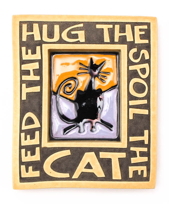 Hug the Cat Small Ceramic Tile