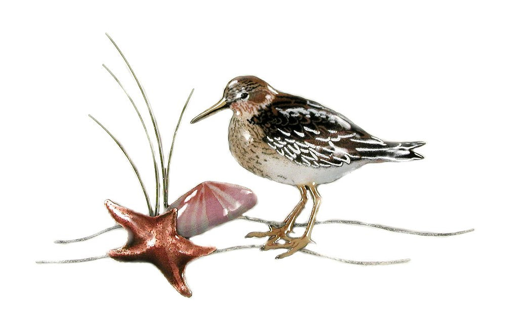 Sandpiper with Starfish and Clam Wall Art by Bovano