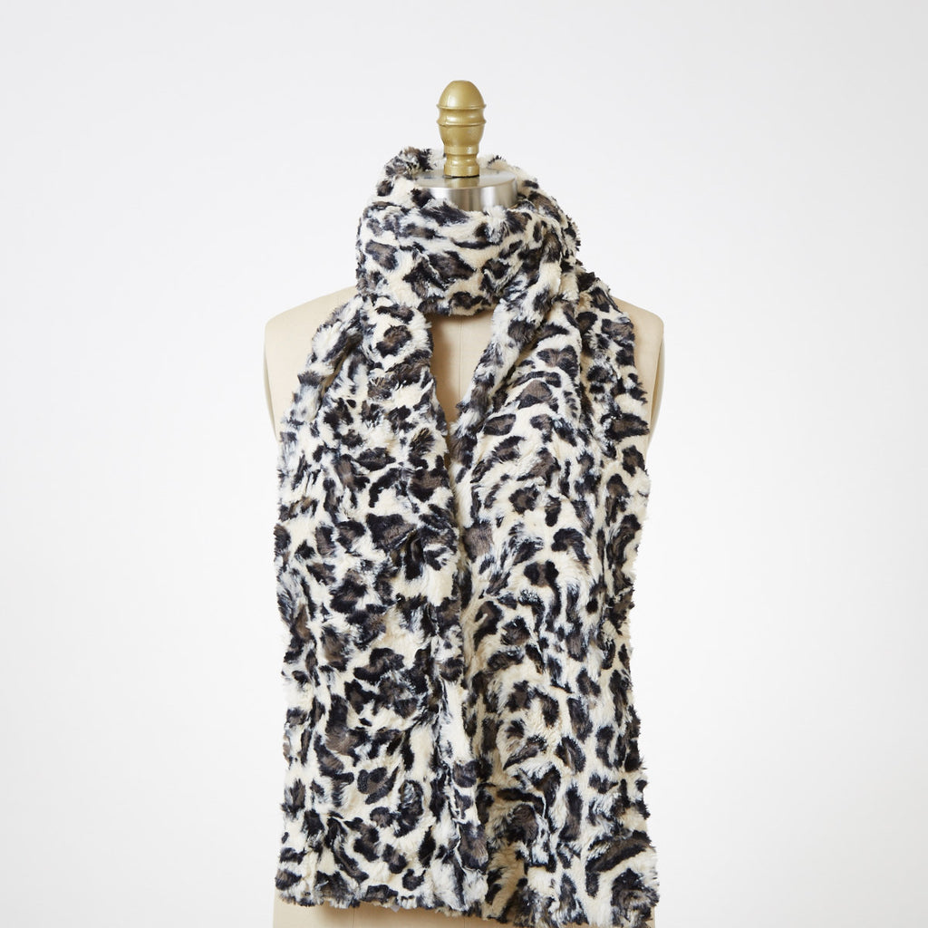 White Jaguar Luxury Faux Fur Scarf