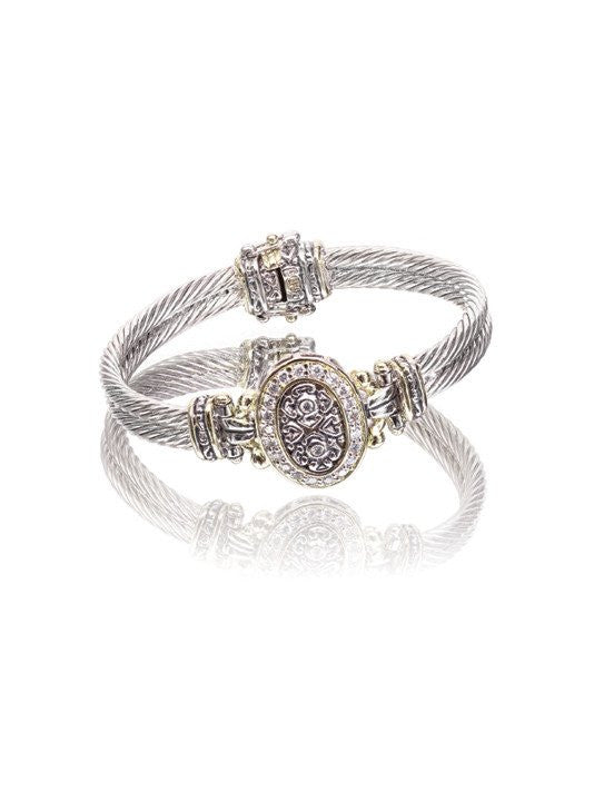 O-Link Collection Filigree Oval Double Cable Bracelet