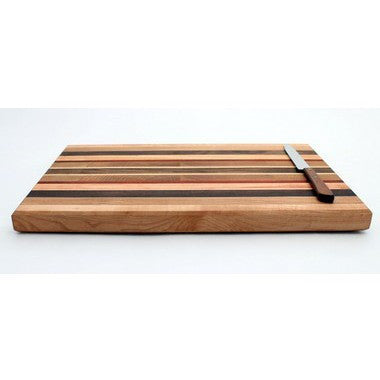Large Cutting Board with Stripes in Oak - Size 10"x16"