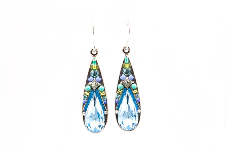 Aquamarine Camelia Large Drop Earrings by Firefly Jewelry
