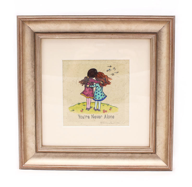 You're Never Alone, 2 Girls Watercolor by Karla Gudeon