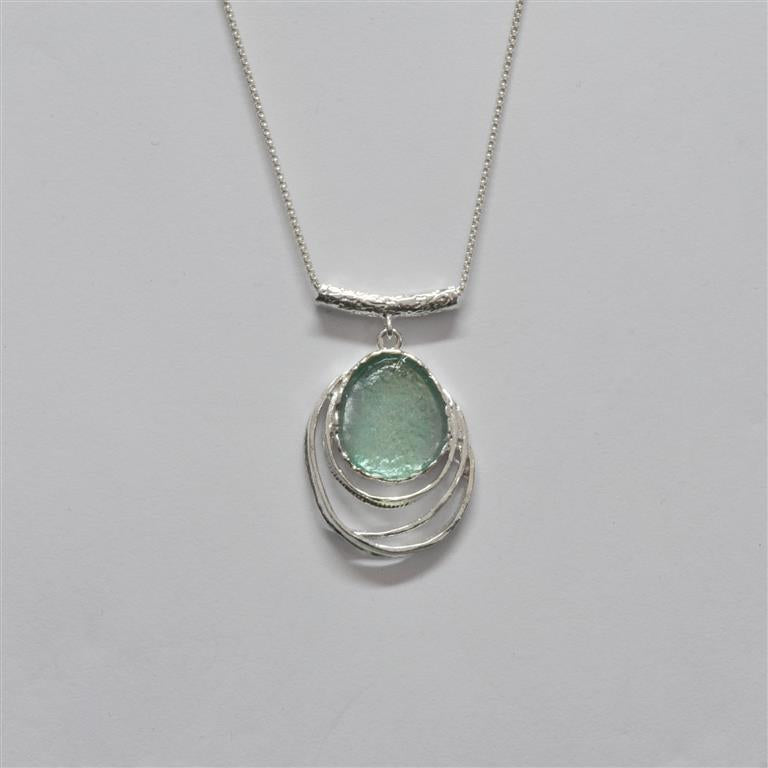Open Bottom Washed Roman Glass Necklace