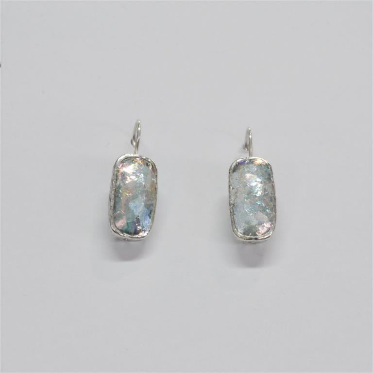 Rectangle Roman Glass Earrings