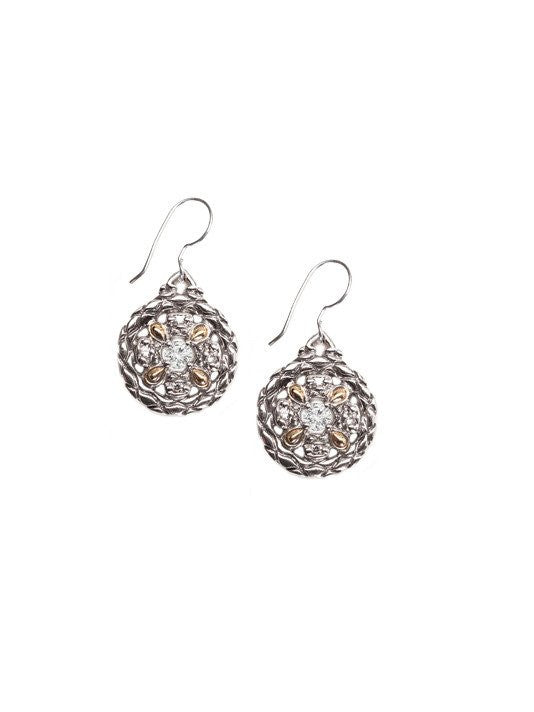 Lattice Collection, Palermo Edition, Quatrefoil Round Fish Hook Earrings by John Medeiros