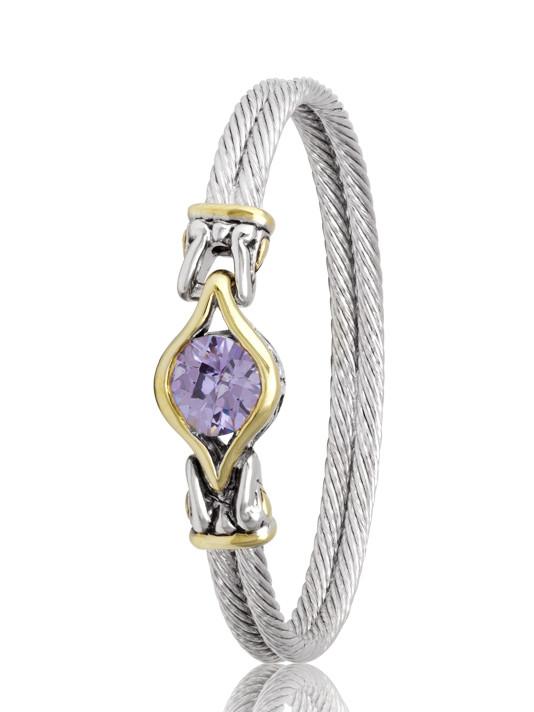 Lavender Double Wire Vista Bracelet by John Medeiros