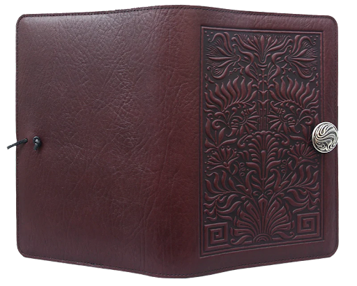 Large Leather Journal - Thistle in Wine